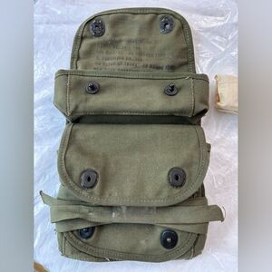 Vintage World War II Unites States Military 3 Pocket Grenade Bag